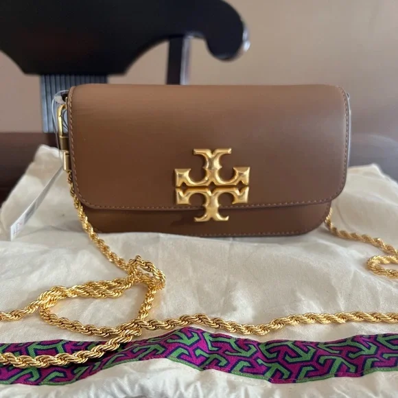 Tory Burch Eleanor phone crossbody in Moose NEW - Picture 7 of 13